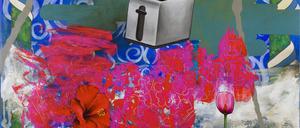 Sahar Zukermans Gemälde „Omen Shmomen“ (140 x 100 cm) ist 2022 entstanden