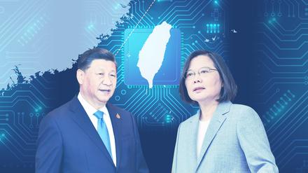 Chinas Staatschef Xi Jinping und Taiwans Präsidentin Tsai Ing-wen.