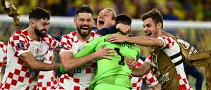 Torwart Dominik Livakovic und seine Teamkollegen.