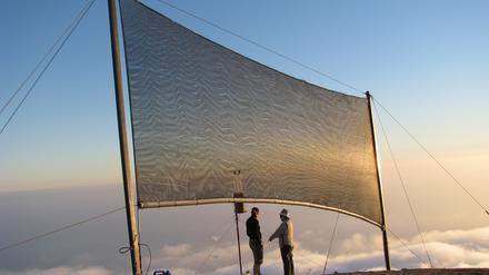 Mit speziellen Kollektoren wird in Chile Wasser aus Nebel eingefangen.
