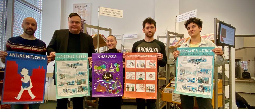Plakataktion gegen Antisemitismus.