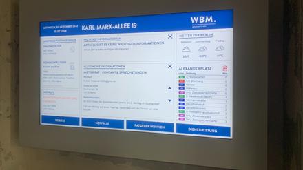Die digitale Anzeigetafel soll die Bewohner smart informieren.