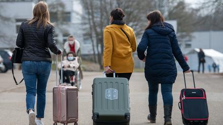 Ukrainerinnen in der Landeserstaufnahmestelle für Flüchtlinge (LEA) Ellwangen.
