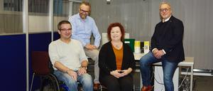 Schwerbehindertenvertreter Uwe Queck, Fachassistent Tony Völcker, Personalleiterin Anja Ullrich und Lutz Neumann, Geschäftsführer des Jobcenters Lichternberg (von links)