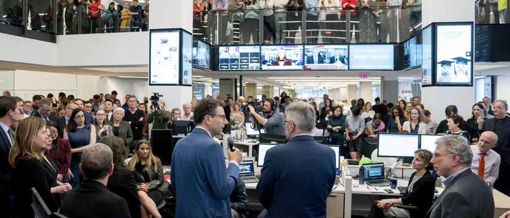 Der Newsroom der Washington Post in besseren Zeiten: 2018 bei der Feier eines Pulitzerpreises.