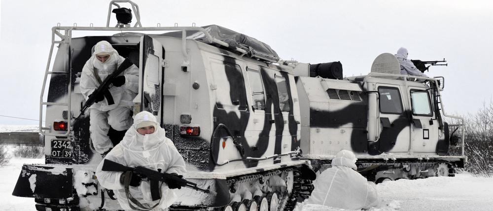 Soldaten der „Separate Motor Rifle Brigade“ bei einer Übung im Jahr 2021.