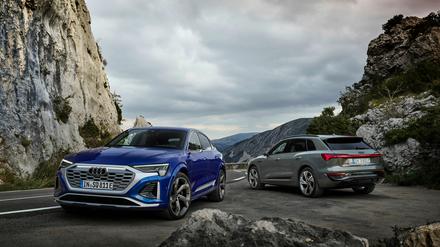 Links der Sportback, rechts der SUV. Der neue Frontgrill mit automatisch verschließbaren Lamellen soll den Luftstrom lenken und zugleich den Windwiderstand verringern.