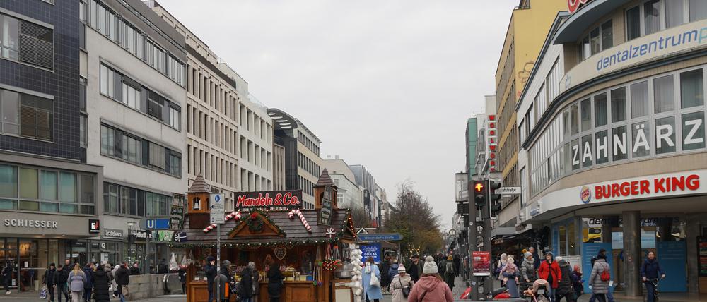 Die Fußgängerzone Wilmersdorfer Straße in Berlin.