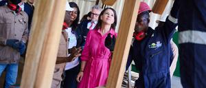 Außenministerin Annalena Baerbock besucht bei ihrer zweitägigen Reise nach Nigeria auch die Skills Academy der Bauindustrie.  
