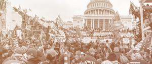 Photo by: Mihoko Owada/STAR MAX/IPx 2021 1/6/22 One year anniversary of the January 6th, 2021 insurrection on the U.S. Capitol in Washington, D.C.. STAR MAX File Photo: 1/6/21 The United States Capitol Building in Washington, D.C. was breached by thousands of protesters during a "Stop The Steal" rally in support of President Donald Trump during the worldwide coronavirus pandemic. The demonstrators were protesting the results of the 2020 United States presidential election where Donald Trump was defeated by Joe Biden. While there was a significant police presence attempting to keep the peace - including law enforcement officers and agents from The U.S. Capitol Police, The Virginia State Police, The Metropolitan Police of The District of Columbia, The National Guard, and The FBI - demonstrators used chemical irritants to breach the interior of The Capitol Building. This, while the Democratic Party gained control of The United States Senate - sweeping the Georgia Runoff Election and securing two additional seats. (Washington, D.C.)