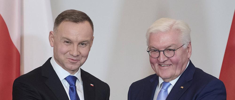Bundespräsident Frank-Walter Steinmeier und Polens Präsident Andrzej Duda
