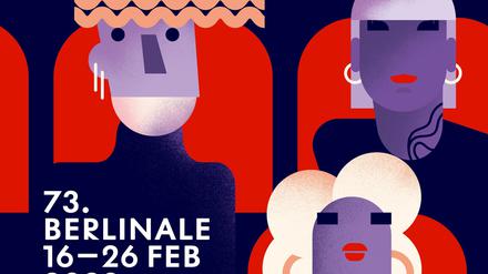 Eins der Berlinale-Plakatmotive 2023, von der Berliner Designerin Claudia Schramke.