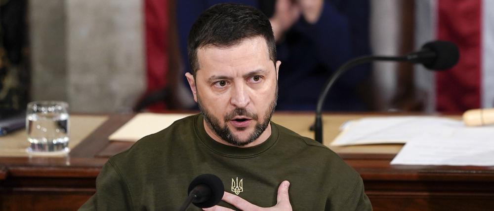 Wolodymyr Selenskyj, Präsident der Ukraine, spricht bei einer gemeinsamen Sitzung des Kongresses auf dem Capitol Hill in Washington.
