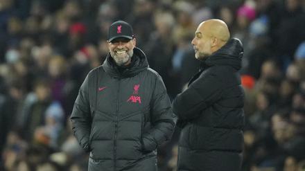 Jürgen Klopp (links) und Pep Guardiola sahen ein spektakuläres Spiel.