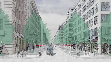 So sah Nöfer die Friedrichstraße im Jahr 2023. Die aktuellen Pläne sind ähnlich.