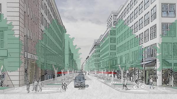 So sah Nöfer die Friedrichstraße im Jahr 2023. Die aktuellen Pläne sind ähnlich.