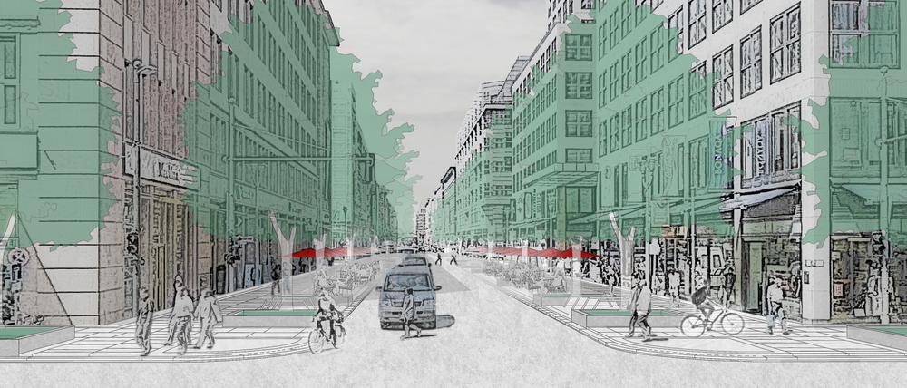 So sah Nöfer die Friedrichstraße im Jahr 2023. Die aktuellen Pläne sind ähnlich. 