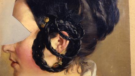 Adolph Menzel, Frauenbildnis. Fragment (Caroline oder Friederike Arnold), um 1846.