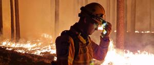 Einsatzkräfte der Hilfsorganisation @fire legten im Sommer Gegenfeuer, um eine weitere Ausbreitung des Waldbrandes bei Beelitz zu verhindern und die Feuerwehr bei der Bekämpung des Feuers zu unterstützen.