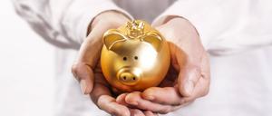 Hands holding a piggy bank Copyright: xgopixax Panthermedia27154290 ,model released, Symbolfoto