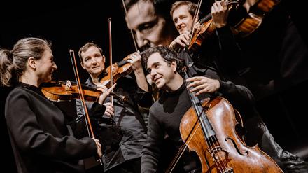 Das in Berlin ansässige Kuss Quartett mit Jana Kuss, Oliver Wille, William Coleman und dem Cellisten Mikayel Hakhnazaryan (v.l.).