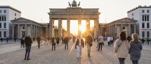 Sonnenuntergang am Brandenburger Tor.