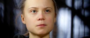 Die schwedische Klima-Aktivistin Greta Thunberg spricht in Brüssel zu Journalisten. (Archivbild). 