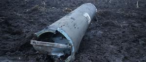 Laut örtlichem Verteidigungsministerium die Rakete des Typs S-300, die in Belarus abgeschossen wurde.