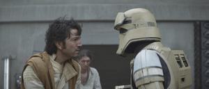 (L-R): Cassian Andor (Diego Luna) and a shoretrooper in Lucasfilm's ANDOR, exclusively on Disney+. ©2022 Lucasfilm Ltd. & TM. All Rights Reserved. Diego Luna in "Andor"