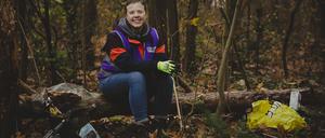 Diana Franz sammelt ehrenamtlich Müll im Bezirk Treptow-Köpenick