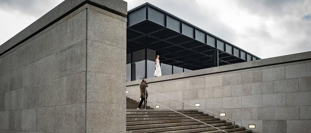Aufgang Neue Nationalgalerie am Kulturforum.
