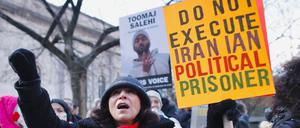 Proteste gegen Hinrichtungen im Iran in den USA.
