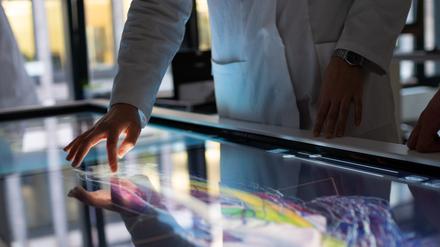 Am digitalen Seziertisch - hier an der Medical School Hamburg - lernen die Studierenden die menschliche Anatomie kennen.