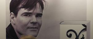Plakat wirbt für den Roman - Der Turm - von Schriftsteller Uwe Tellkamp während der Frankfurter Buchmesse 2008