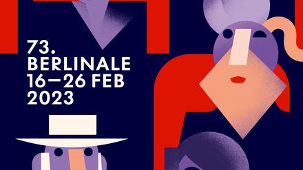 Ein Berlinale-Plakat für die 73. Festivalausgabe, gestaltet von Claudia Schramke.