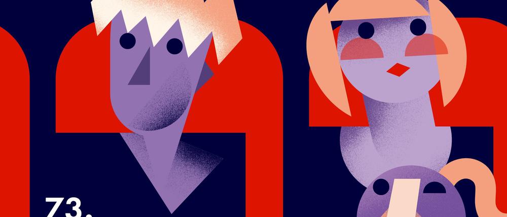Ein Berlinale-Plakat für die 73. Festivalausgabe, gestaltet von Claudia Schramke.