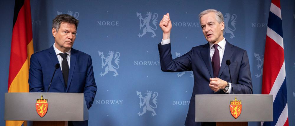 Wirtschaftsminister Robert Habeck zu Besuch beim norwegischen Ministerpräsident Jonas Gahr Stoere. 