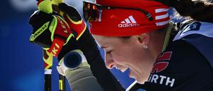 Katharina Hennig nach ihrem ersten Weltcup-Sieg am Samstag.