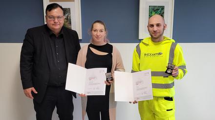 Jennifer Friedrich und Kevin Rex mit Michael Grunst