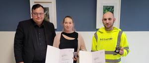 Jennifer Friedrich und Kevin Rex mit Michael Grunst