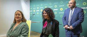 Grünes Trio in der Parteizentrale.