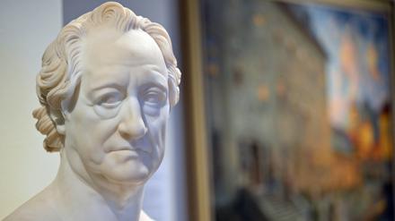 Eine Büste von Johann Wolfgang von Goethe im Jenaer Romantikerhaus. 