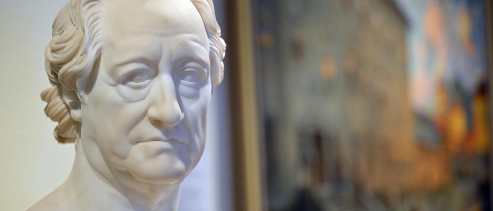 Eine Büste von Johann Wolfgang von Goethe im Jenaer Romantikerhaus.