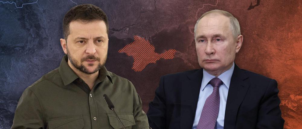 Der ukrainische Präsident Wolodymyr Selenskyj will mit seinen Truppen die Halbinsel Krim von Russlands Präsident Wladimir Putin zurückerobern.