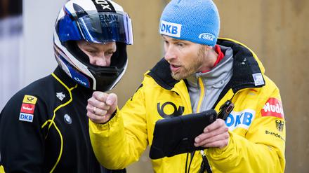 Mehr Gehalt ist gefragt. Bob Bundestrainer René Spies (re.) mit Pilot Francesco Friedrich. 