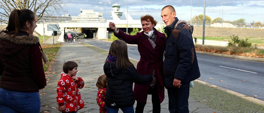 Kommt her. Neue vorübergehende Heimat Tegel.