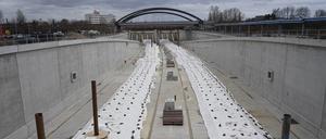Streckenerweiterung der A100 in Berlin-Neukölln.