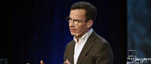Ulf Kristersson, Regierungschef von Schweden, spricht während der jährlichen Gesellschafts- und Verteidigungskonferenz.