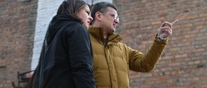 Außenministerin Baerbock mit ihrem ukrainischen Amtskollegen Kuleba am Dienstag in Charkiw. 