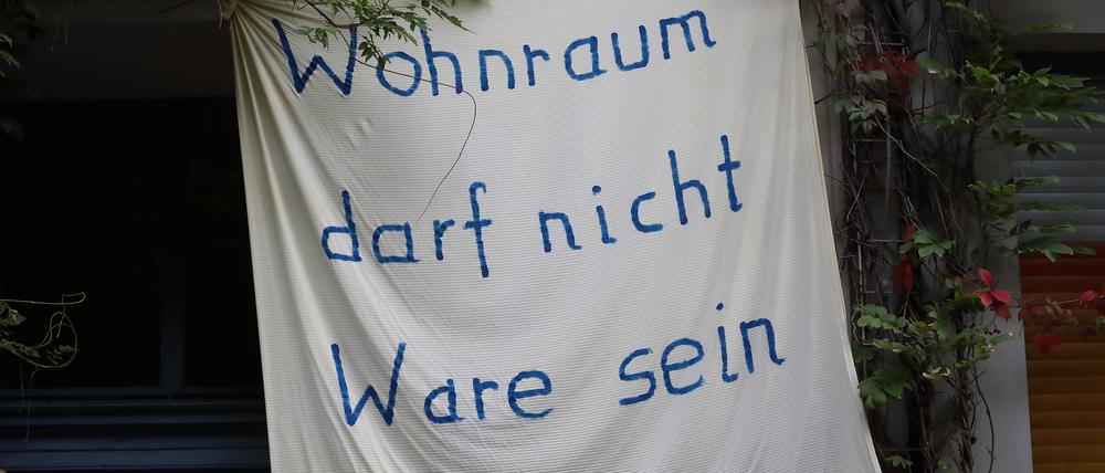 Mieterprotest gehört in Berlin zum Straßenbild.